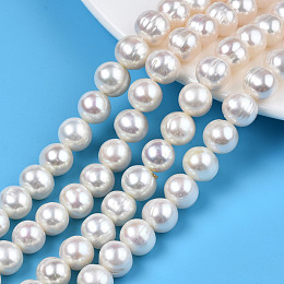 Natural Cultured Freshwater Pearl Beads Strands, Potato, Seashell Color, 9~9.5x10.5~12x9.5~10mm, Hole: 0.8mm, about 40~44pcs/strand, 15.75 inch~16.34 inch(40cm~41.5cm)