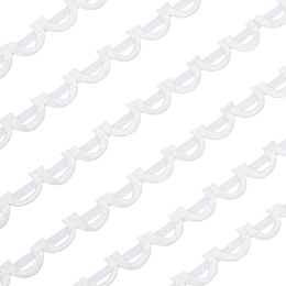 BENECREAT Satin Ribbon, Flat with Half Ring, White, 1-1/8 inch(27~30mm)