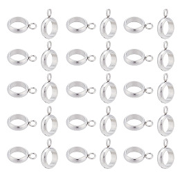 UNICRAFTALE 60Pcs 11mm Long 304 Stainless Steel Tube Bails with Loop Metal Loose Ring Bail Beads Round Hollow Hanger Connector for DIY Jewelry Making Women Bracelet Necklace Crafts Supply Hole 2mm