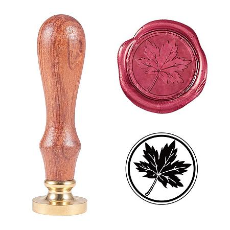 PandaHall Elite Maple Leaf Wax Seal Stamp with Wooden Handle Removable Vintage Retro Sealing Stamp for Embellishment of Envelopes, Invitations, Wine Packages, Gift Packing