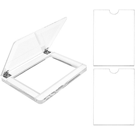 Pandahall Elite Stamp Platform Tool 5.9x7.7 Acrylic Stamp Block  Positioning Stamping with Grid Lines for Accurate Craft Stamping Card  Making Journals Scrapbooking 