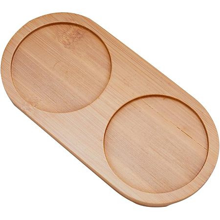 GORGECRAFT Bamboo Soap Dispenser Vanity Cup Serving Tray Bathroom Counter Kitchen Trays Dresser Jewelry Ring Dish Comestic Holder Bathtub Perfume Makeup Jewelry Organizer for Bathroom Home Kitchen