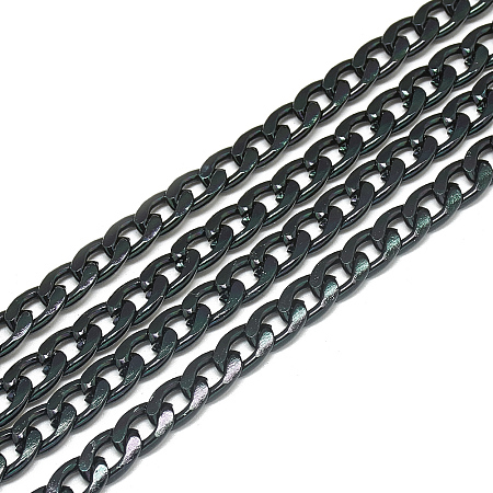 Honeyhandy Unwelded Aluminum Curb Chains, Black, 10.8x7.2x2mm