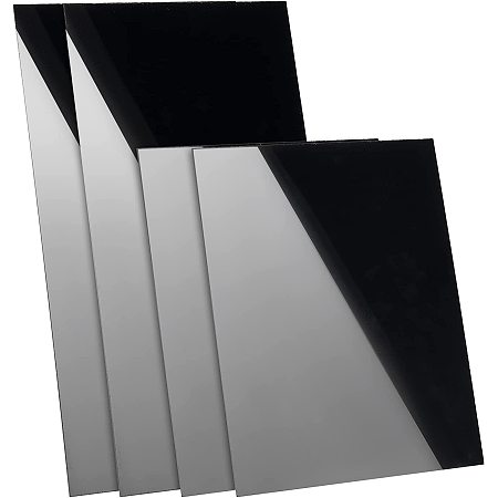 PandaHall Elite Arylic Board Black, 4pcs Acrylic Sheet 7.8x5.9