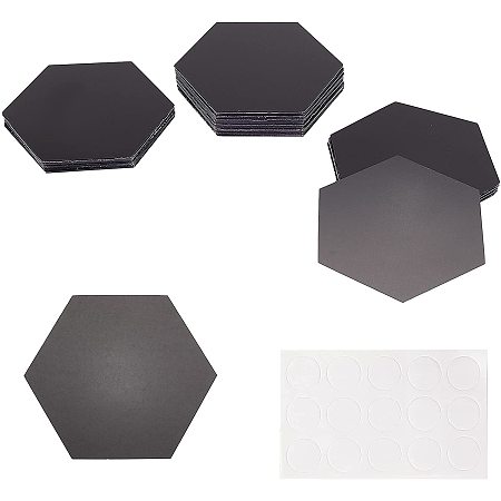 Arricraft 48Pcs 3D Acrylic Mirror Wall Decal Stickers Hexagon Acrylic Mirror Decor Mirror DIY Wall Sticker for Wall Ornament Bedroom Living Room Decoration Black About 3.25x3.74inch
