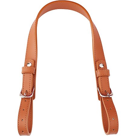 WADORN Leather Purse Strap Replacement, 17.9 Inch Adjustable Handbag Handles Strap Cowhide Leather Coach Bag Handles DIY Bag Purse Making Accessories for Satchel Tote Crossbody Bag, Brown
