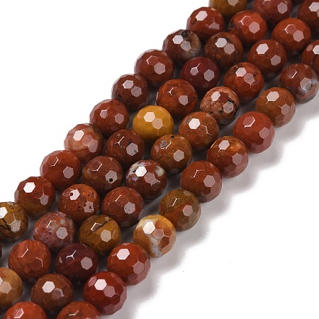 Honeyhandy Natural Carnelian Beads Strands, Faceted(128 Facets), Round, 6mm, Hole: 1mm, about 61pcs/strand, 15.04''(38.2cm)