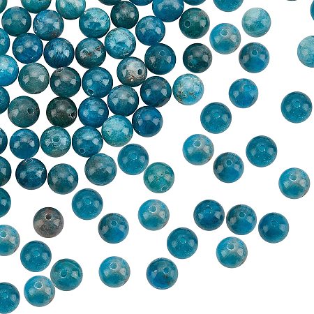 OLYCARFT 62pcs Natural Apatite Beads 6.5mm Ocean Blue Apatite Beads Gemstone Beads Energy Stone Round Loose Beads for Bracelet Necklace Jewelry Making
