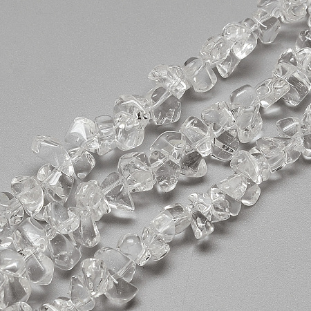 Honeyhandy Natural Quartz Crystal Beads Strands, Chip, 8~12x6~8x6~8mm, Hole: 1mm, about 100~110pcs/strand, 15.7 inch