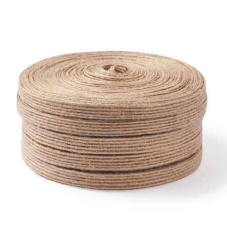 Honeyhandy Burlap Fabric Ribbon, for Craft Making, Tan, 1/4 inch(6mm), about 10m/roll