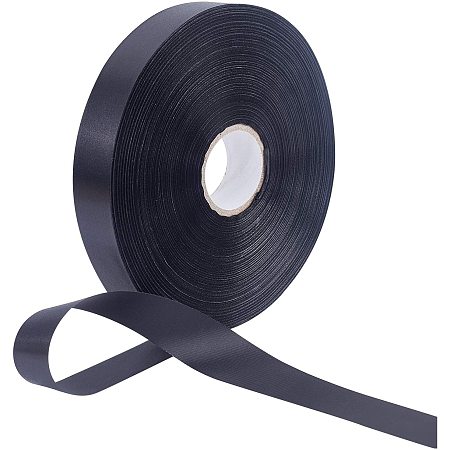 NBEADS About 218 Yard Blank Label Ribbon, 25mm Polyester Sewn-in Label Ribbon with Spool for Sewing Seaming Trimming Wrapping Binding, Black