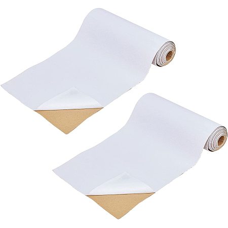 GORGECRAFT 2Pcs Self Adhesive Velvet Flocking Liner Durable Fabric Water Resistant Self-Adhesive Flannel for Art Crafts Jewelry Box Liner Drawer Supplies, White