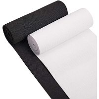 BENECREAT 6-Inch Wide by 4-Yard Flat Elastic Black and White Heavy Stretch Knit for Sewing Project