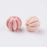 Nbeads Synthetical Coral Beads, Pumpkin, Pink, 10x11mm, Hole: 2mm