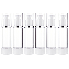 BENECREAT 6 Pack 2.7oz/80ml Airless Pump Bottles Vacuum Cosmetic Travel Container Refillable Cosmetic Bottles for Lotion Shampoo, Essential Oil, Other Beauty Product