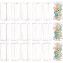 BENECREAT 40PCS Transparent PVC Favor Boxes, 1.57x1.57x3.94 inch/4x4x10cm Rectangle Clear Plastic Containers for Christmas, Wedding, Party, Birthdays Favors