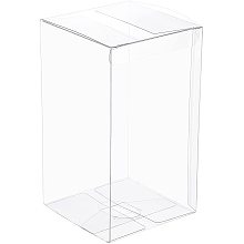 BENECREAT 15 Pack 3.5x3.5x6.3 Inch Clear Favor Boxes PVC Plastic Box Transparent Boxes Rectangle Plastic Party Favor Boxes for Wedding Party Treat Candy Cupcakes