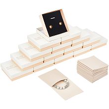 NBEADS 12 Pcs Cardboard Jewelry Gift Boxes with Velvet Bag, 3.5x3.5 Kraft Necklace Ring Bracelet Pendant Bracelet Storage Box for Ring Necklace Bracelets Jewelry Gift, White