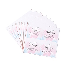 Honeyhandy Square Stickers, Adhesive Label Stickers, Thank You Theme, with Word, Pink, 8.7x8.9x0.01cm, 25 sheets/bag