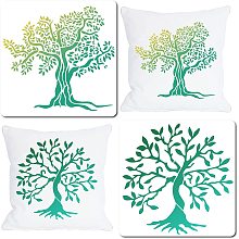 GORGECRAFT 2 Styles Tree of Life Stencil Template 11.8x11.8 Inch Large Reusable Square Sign Home DIY Arts Crafts for Painting on Wood Wall Scrapbook Card Floor Drawing Tool Handmade Supplies