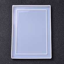 Honeyhandy DIY Photo Frame Silicone Molds, Resin Casting Molds, For UV Resin, Epoxy Resin Jewelry Making, Rectangle, White, 180x130x9mm, Inner Diameter: 175x125mm