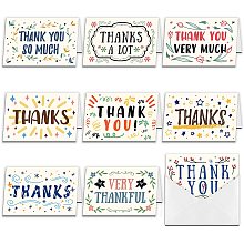 ARRICRAFT 9pcs Thank You Cards Colorful Text Theme Greeting Cards with Envelopes for Wedding Bridal Shower Birthday Christmas Thanksgiving Day Invitation Cards