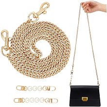 WADORN 3 Style Pearl Purse Extension Chain, 39.37 Inch Metal Handbag Chain Strap Replacement Iron Purse Chain with Clasp for Bag Decoration Accessories (Gold and Pearl White)