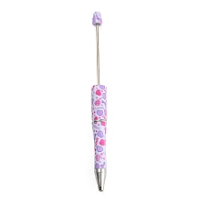 Honeyhandy Valentine's Day Theme Heart Pattern Plastic with Iron Ball-Point Pen, Beadable Pen, for DIY Personalized Pen with Jewelry Beads, Colorful, 147x11.5mm