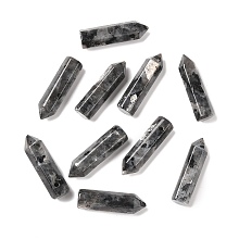 Honeyhandy Natural Balck Labradorite Pointed Pendants, Faceted, Bullet, 30~33x8~9mm, Hole: 1.4~1.6mm