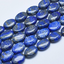 Honeyhandy Natural Lapis Lazuli Beads Strands, Oval, 13~14x10~10.5x5~6mm, Hole: 1mm, about 29pcs/strand, 15.5 inch(39.5cm)