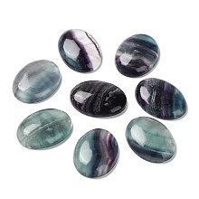 Honeyhandy Natural Fluorite Cabochons, Oval, 40~40.5x30~30.5x8.5~9mm