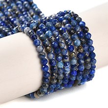 Honeyhandy Natural Lapis Lazuli Beads Strands, Faceted, Round, 2mm, Hole: 0.5mm, about 172~174pcs/strand, 15.75''(40~40.5cm)