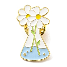 Honeyhandy Flask Enamel Pins, Science Lab Themed Alloy Badge, Golden, Light Blue, 19.5x17.5x2mm