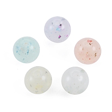 Honeyhandy Marbled Stone Style Opaque Acrylic Beads, Round, Mixed Color, 9~10mm, Hole: 2mm