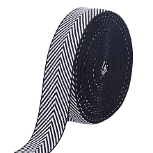 PandaHall Elite 9.6 Yard Craft Striped Ribbon 1" Wide Polyester Ribbon Black White Striped Cotton Webbing Twill Tape Ribbon Herringbone Ribbon for Backpacks Handbag Garment Belt Hats Home Decor Wide Polyester Ribbon Black White Striped Cotton Webbing Twill Tape Ribbon Herringbone Ribbon for Backpacks Handbag Garment Belt Hats Home Decor