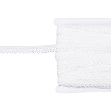 BENECREAT 50 Yard White Flat Elastic Rubber Band 0.5 inch Crown Lace Pattern Fabric for Wedding Decorating, Webbing Garment Sewing Accessories