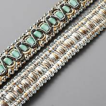 SUPERFINDINGS Polyester Braided Lace Trim, Garment Curtain Accessories, Turquoise, 3/4 inch(20mm), about 13.67 Yards(12.5m)/Card