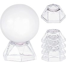 GORGECRAFT 6PCS Acrylic Hexagon Display Stand Holder Clear Crystal Ball Display Stands Transparent Storage Sports Ball Rack Base for Softball Golf Tennis Ball Baseball(Small)