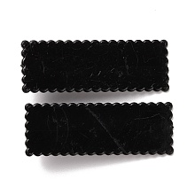 Honeyhandy Rectangle Plastic Alligator Hair Clips, Hair Barrettes for Women and Girls, with Platinum Tone Iron Findings, Black, 55x20x10mm