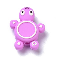 Honeyhandy Silicone Focal Beads, Turtle, Magenta, 29x22x8mm, Hole: 3mm