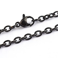 Honeyhandy 304 Stainless Steel Cable Chain Necklaces, Electrophoresis Black, 23.6 inch(60cm), 3mm