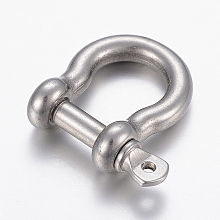 Honeyhandy 304 Stainless Steel D-Ring Anchor Shackle Clasps, Stainless Steel Color, 25x24mm, Hole: 1.8mm, Inner Diameter: 16x12.5mm