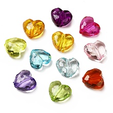 Honeyhandy Transparent Acrylic Beads, Heart, Mixed Color, 16.5x18.5x9.5mm, Hole: 2mm