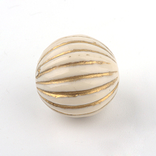 Honeyhandy Round Plating Acrylic Beads, Golden Metal Enlaced, Beige, 9.5x10mm, Hole: 2mm