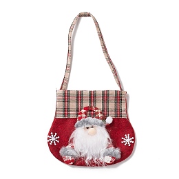 Cloth Candy Bags, Christmas Cartoon Candy Gift Bags for Christmas Gift Packaging, Santa Claus, 34~35cm, Bag:15.3~15.5x18.5~19x0.4cm