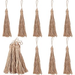 GORGECRAFT 10PCS 8.3" Natural Jute Rope Tassel Hemp Rope Burlap Tassels Embellishing Cords for Christmas Tree DIY Craft Garland Project Wedding Home Party Decor