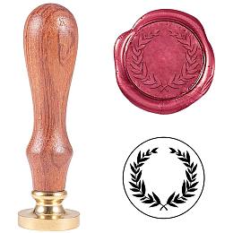 PandaHall Elite Olive Branch Wax Seal Stamp with Wooden Handle Removable Vintage Retro Sealing Stamp for Embellishment of Envelopes, Invitations, Wine Packages, Gift Packing