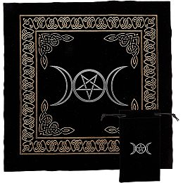 CREATCABIN Triquetra Altar Cloth Witchcraft Supplies Tarot Divination Cards Table Cloth Spiritual Astrology Tablecloth for Bar Home Yoga Studio Table Wall Decor 19.69 x 17.72inch