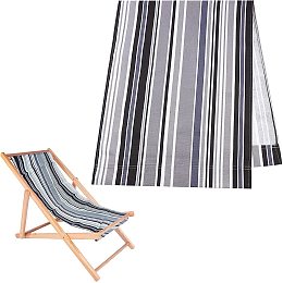 AHANDMAKER Beach Sling Chair Replacement Canvas, Black and Gray Stripes Casual Simple Sling Chair Replacement Fabric for Sunbathing Garden Courtyard Garden Beach 44x17inch