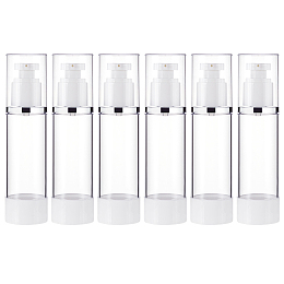 BENECREAT 6 Pack 2.7oz/80ml Airless Pump Bottles Vacuum Cosmetic Travel Container Refillable Cosmetic Bottles for Lotion Shampoo, Essential Oil, Other Beauty Product